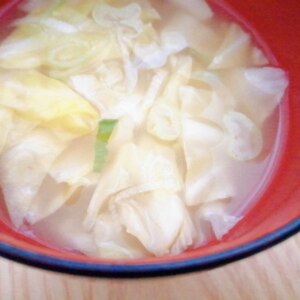 キャベツと葱のお味噌汁